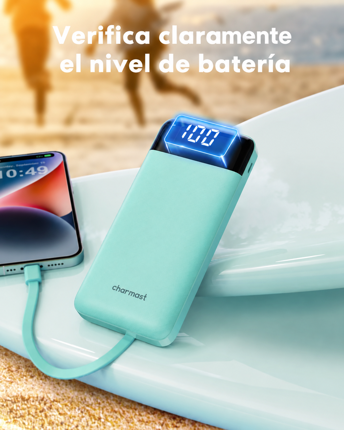 Power Bank Charmast 10.000 mAh con 4 Cables Integrados