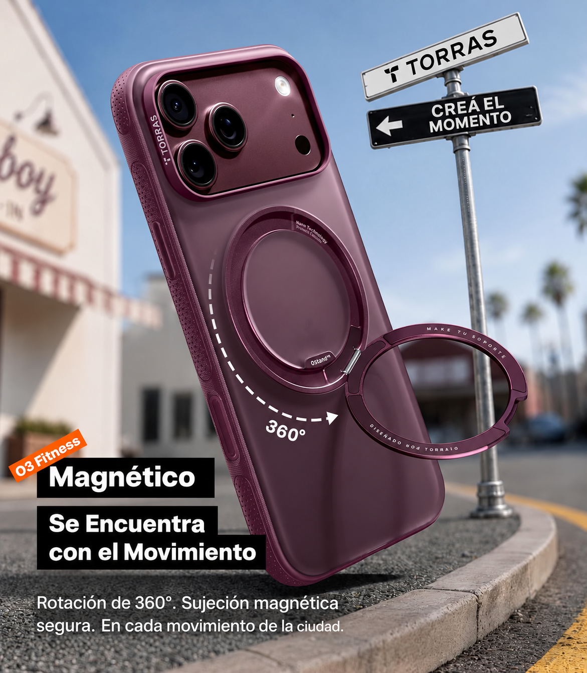 Funda TORRAS O3 Fitness para iPhone 18 Pro Max con Soporte 360°
