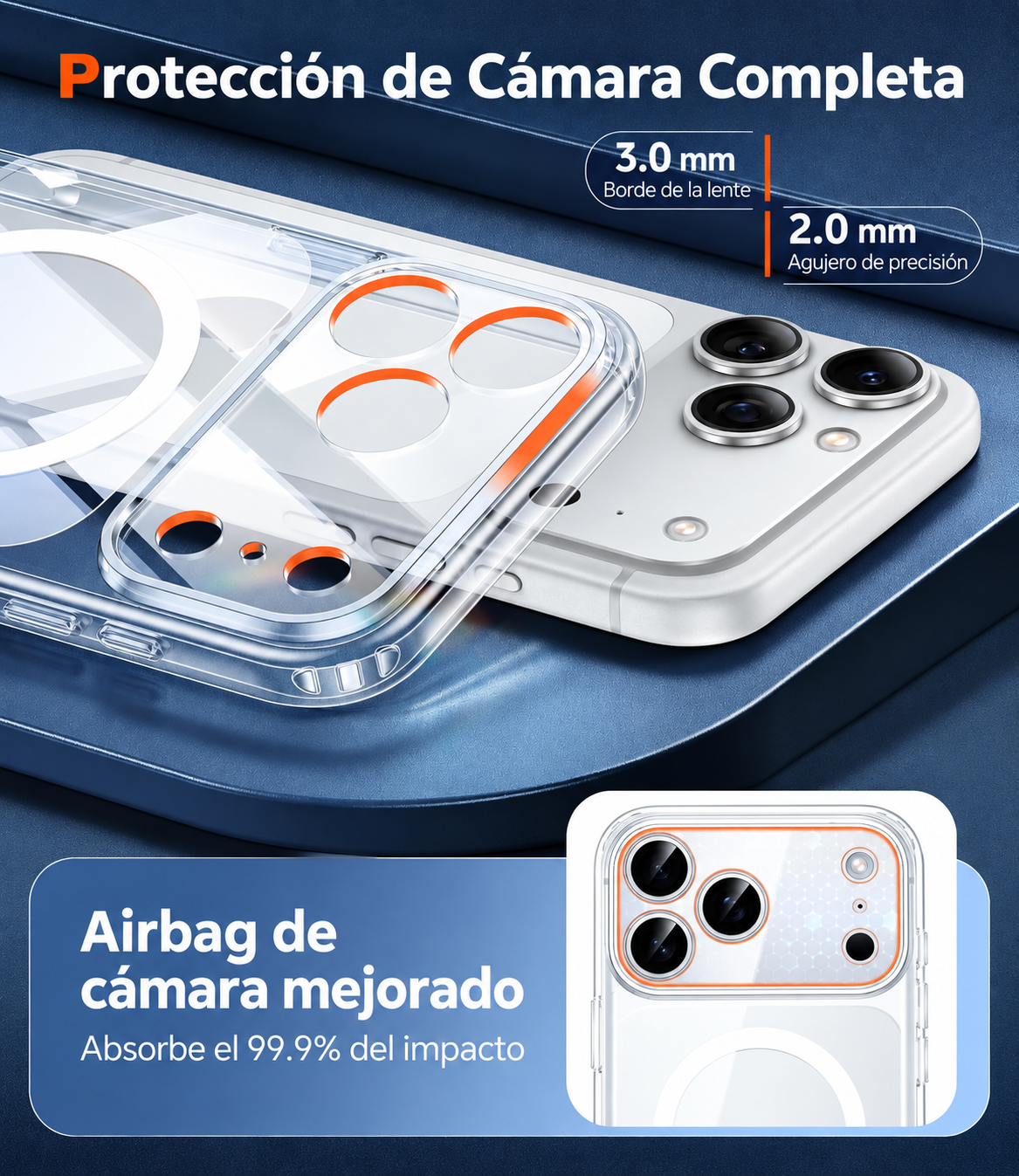 Funda Transparente FNTCASE para iPhone 17 Pro / 18 Pro con MagSafe