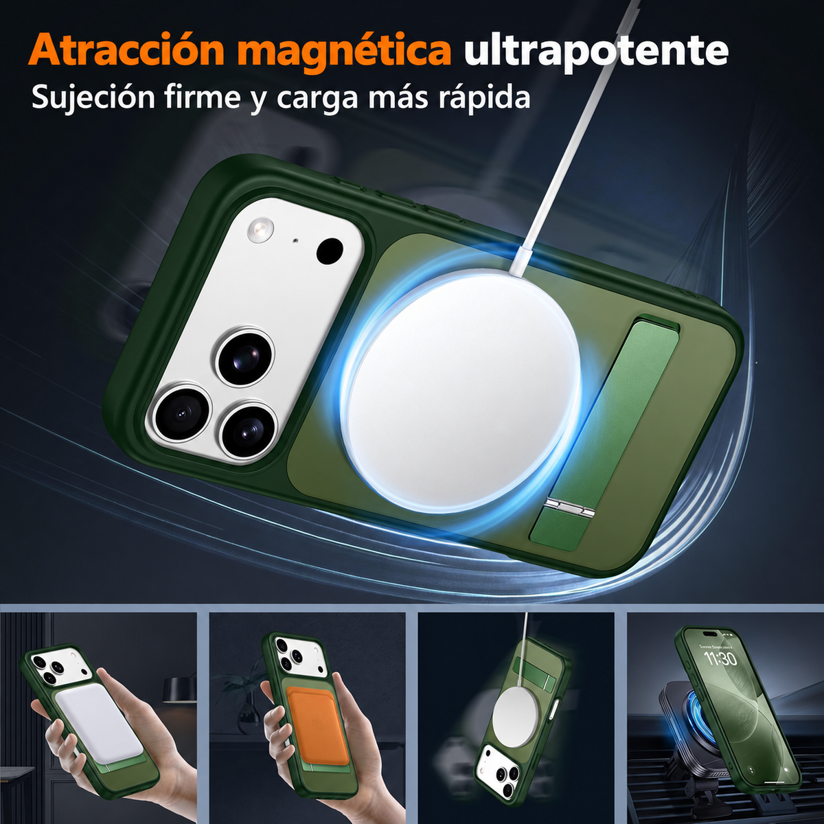 Funda Magnética SPIDERCASE para iPhone 17 Pro Max 18 Pro Max con Soporte