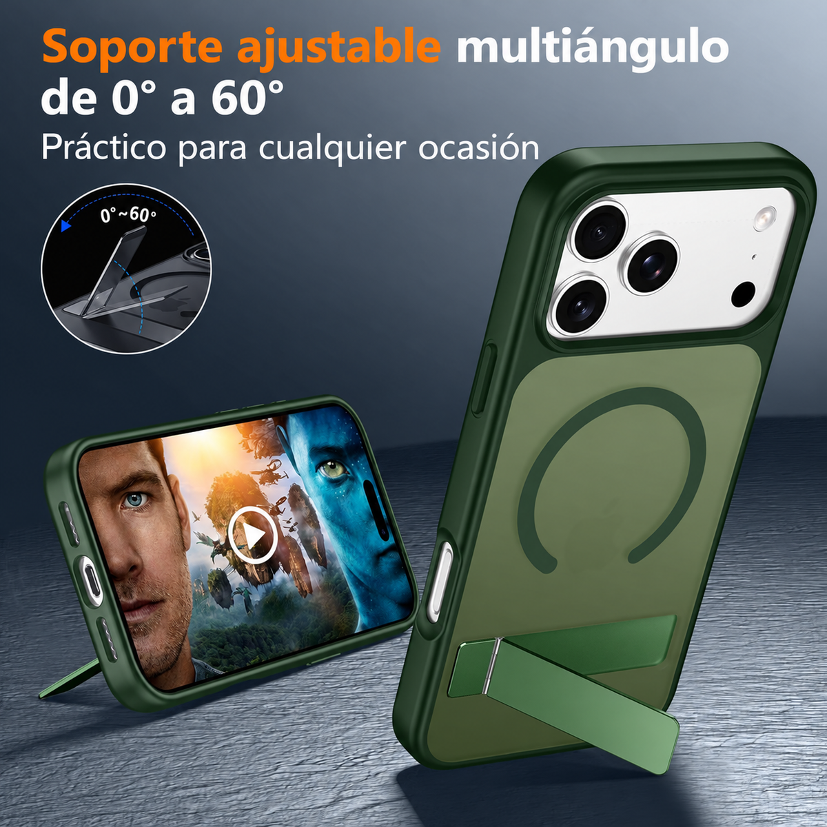 Funda Magnética SPIDERCASE para iPhone 17 Pro Max 18 Pro Max con Soporte