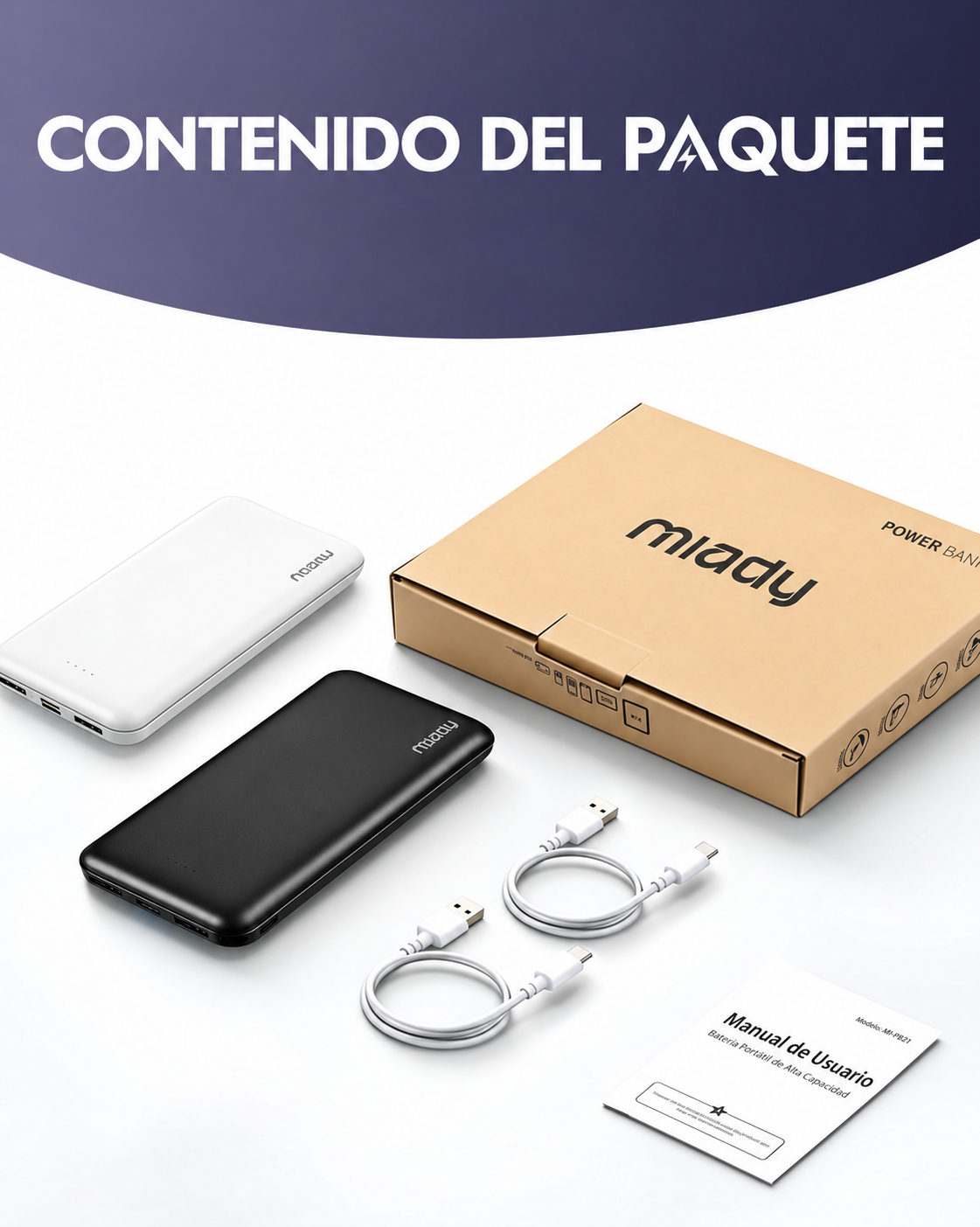 Power Bank Miady 10.000 mAh – Pack de 2