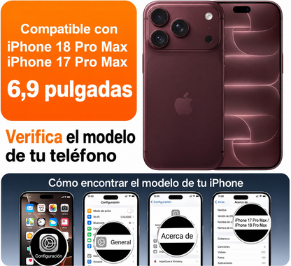 Funda Magnética SPIDERCASE para iPhone 17 Pro Max 18 Pro Max con Soporte